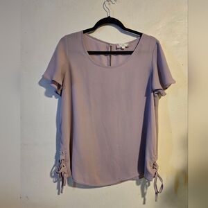 Pink Rose Mauve Short Sleeve Blouse